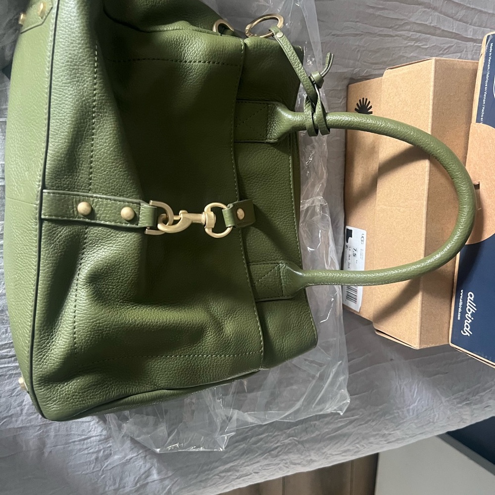 Lodis Green Leather Satchel